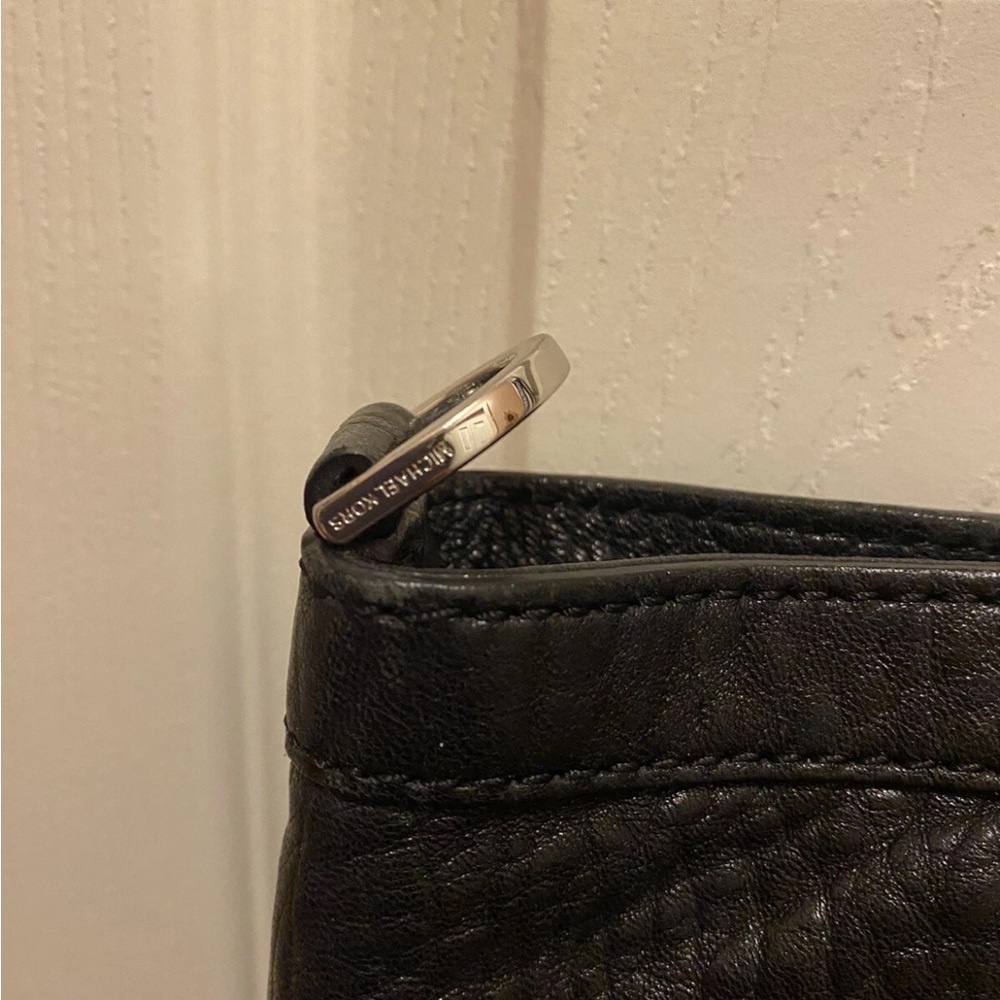 Michael Kors Channing Large Black Pebbled Leather Satchel Shoulder Tote Bag EUC - Picture 4 of 14